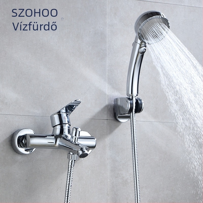 Réz falra szerelhető kétfunkciós fürdőszobai keverő, kerámiás szeleppel