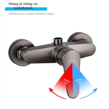 Rejtett zuhany keverő elektromos vízmelegítővel – Rozsdamentes acél, falba építhető, kerámia korongos szelep, bemeneti/kimeneti csőátmérő 6 pontok