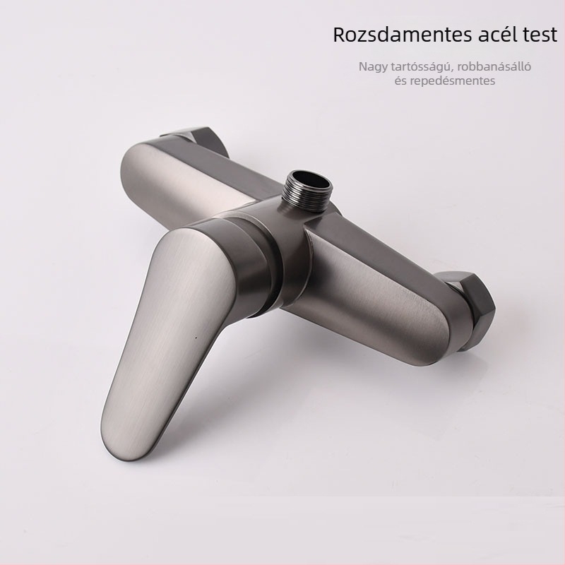 Rejtett zuhany keverő elektromos vízmelegítővel – Rozsdamentes acél, falba építhető, kerámia korongos szelep, bemeneti/kimeneti csőátmérő 6 pontok