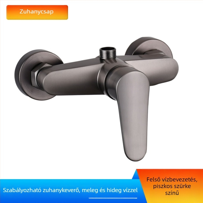 Rejtett zuhany keverő elektromos vízmelegítővel – Rozsdamentes acél, falba építhető, kerámia korongos szelep, bemeneti/kimeneti csőátmérő 6 pontok