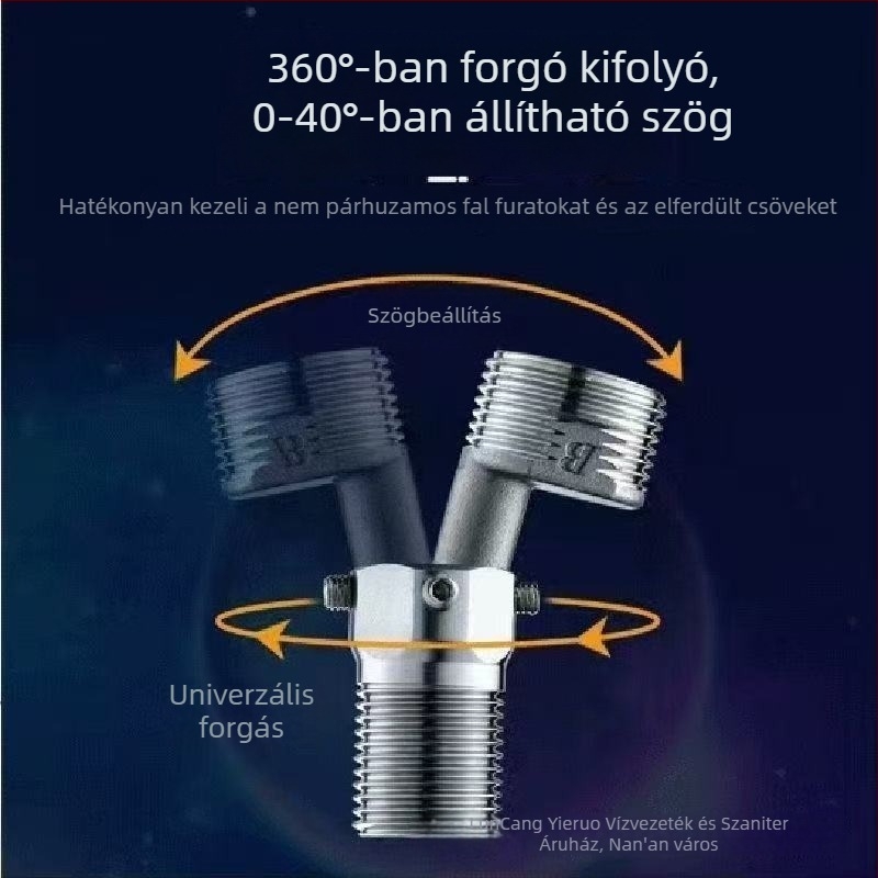 304 rozsdamentes acélból, teleszkópos, állítható univerzális görbült zuhanykeverő hosszított ferde kifolyóval, csatlakozó fürdőkáddal, 4-6 útvonal