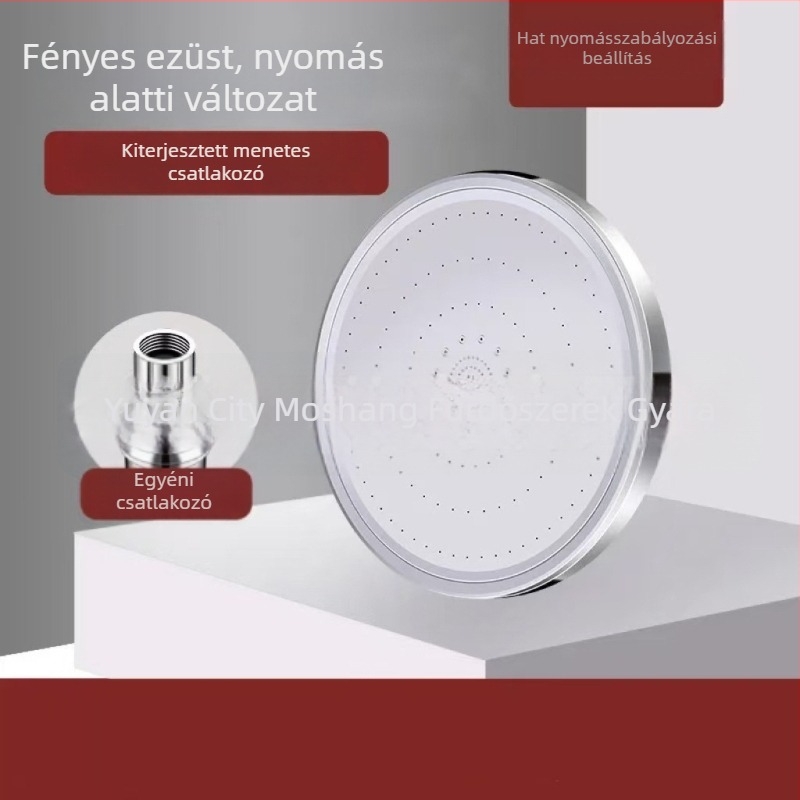 Zuhanyfej felső sugárral – ABS, kerek forma, injekciós öntés, funkciók: permetezés, masszázs, buborékok, eső