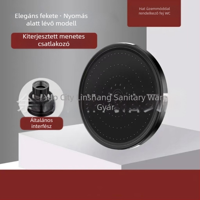 Zuhanyfej felső sugárral – ABS, kerek forma, injekciós öntés, funkciók: permetezés, masszázs, buborékok, eső