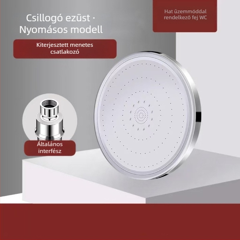Zuhanyfej felső sugárral – ABS, kerek forma, injekciós öntés, funkciók: permetezés, masszázs, buborékok, eső