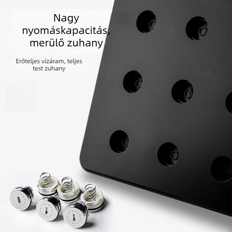 Felső zuhanyfej anti-eltömődéses, ABS anyag, csavaros szerelés, négyszögletes forma, elektroplakáció