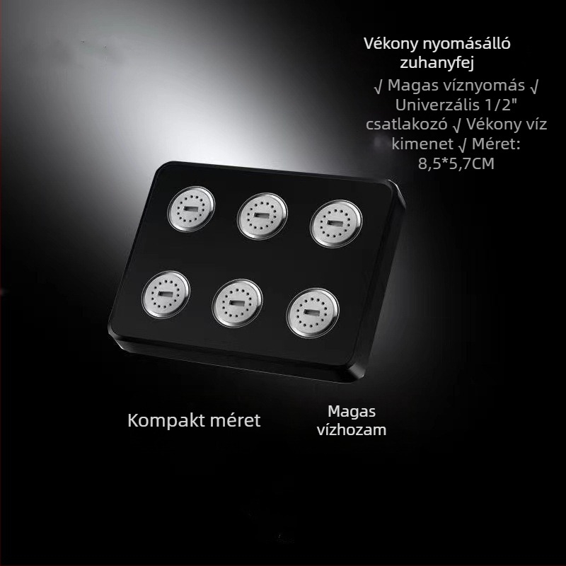 Felső zuhanyfej anti-eltömődéses, ABS anyag, csavaros szerelés, négyszögletes forma, elektroplakáció