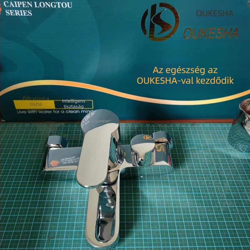 Zuhanykeverő csaptele, réz, oldalsó nyitású, falba épített kivitel, háromfejű zuhany, kerámiás szeleppel, modell SL-853388