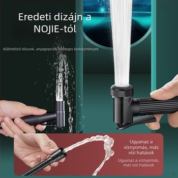 Teljesen rézből készült nyomásos zuhanyfej pisztollyal, kézi zuhany a fürdőszobában