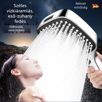 ABS szögletes fejű nyomásos zuhany készlet falra szerelt, permetezés masszázs eső funkciók, modern minimalist stílus, 5–80°C, 1.0–6 kg