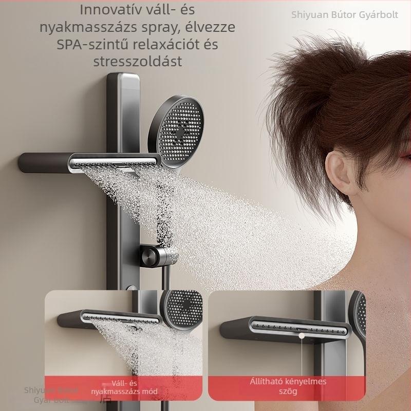 Zuhanyszett (split típus) – ABS anyag, állandó hőmérséklet, digitális kijelző, forgatható, megnövelt víznyomás