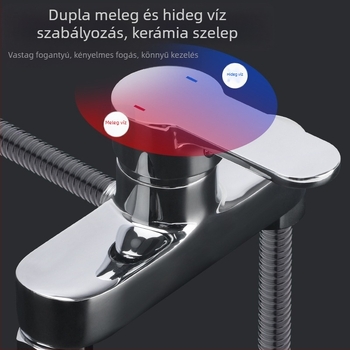 Rejtett falba épített zuhany keverőcsap, teljesen rézből, 0–90°C, 0,8 MPa, kerámiakorongos szelep