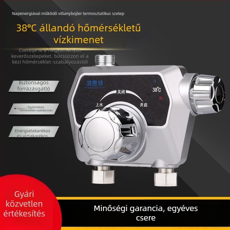 Felületre szerelt termosztatikus keverő szelep napelemes intelligens automatikus hőmérséklet-szabályozással zuhanyhoz, forró és hideg víz, háztartási használat