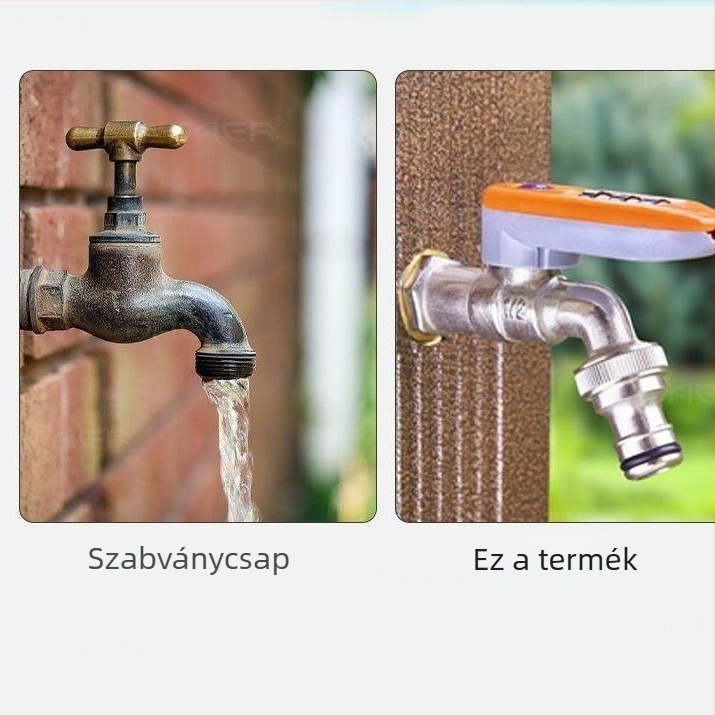 Külső bronz vízellátó csap jelszavas záróval, falba épített, 20 mm szeleptárcsával, teljes réz belső, gyors csatlakozás mosógéphez
