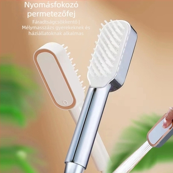 Nyomásos zuhanyfej masszázs funkcióval, ABS anyag, spirálos szerelés, elektroplakált bevonat