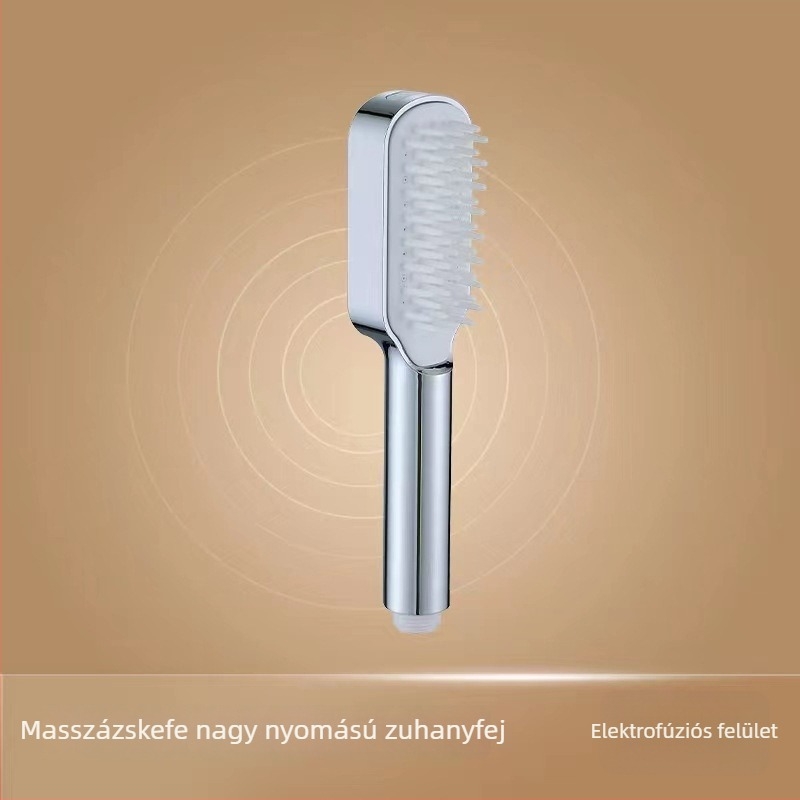 Nyomásos zuhanyfej masszázs funkcióval, ABS anyag, spirálos szerelés, elektroplakált bevonat