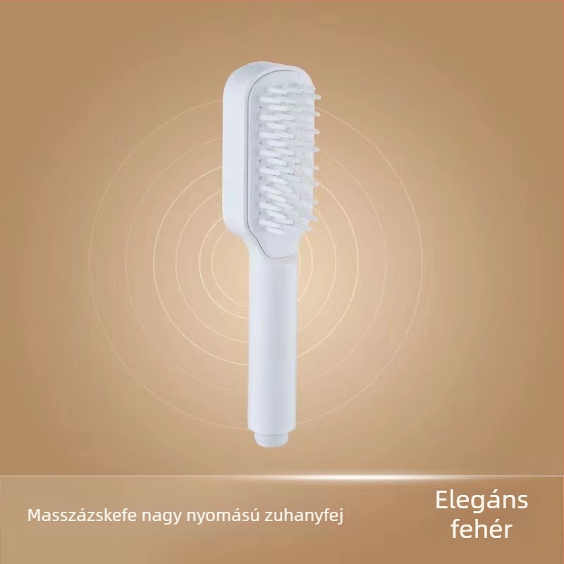Nyomásos zuhanyfej masszázs funkcióval, ABS anyag, spirálos szerelés, elektroplakált bevonat