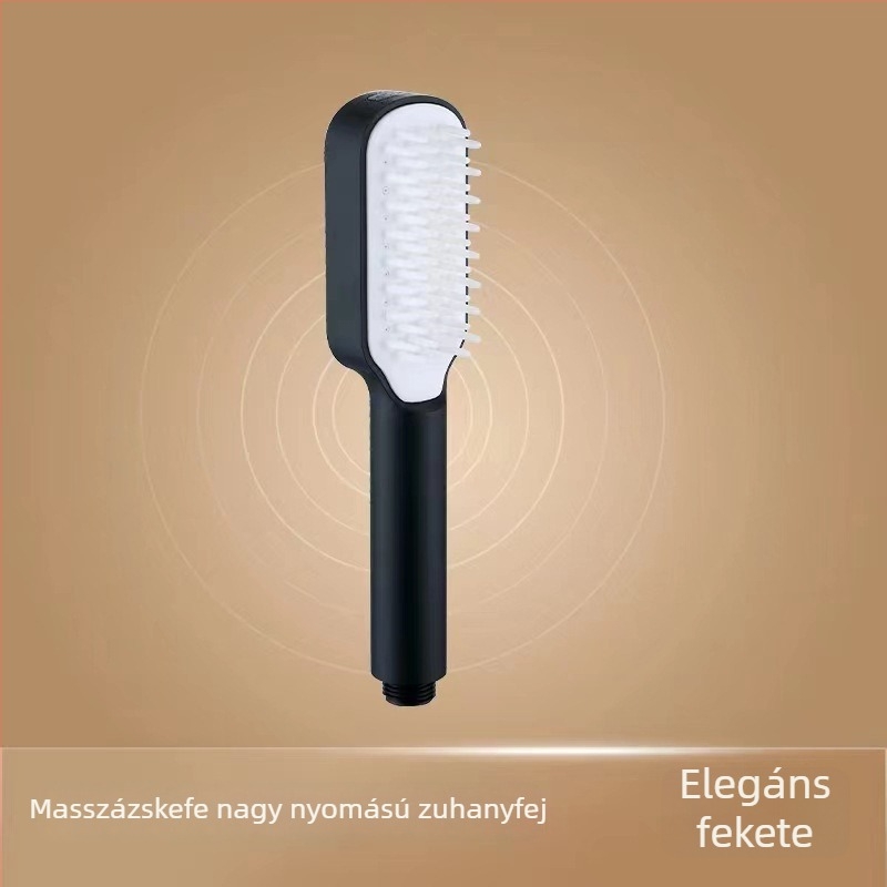 Nyomásos zuhanyfej masszázs funkcióval, ABS anyag, spirálos szerelés, elektroplakált bevonat