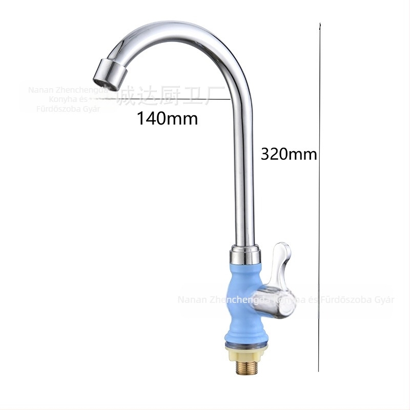 Konyhai hidegvíz csap, körkörös háromgyűrűs oszlopos kialakítás, cinkötvözet test, kerámia korongos szelep, 20 mm bemenet