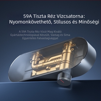 Réz zuhanykészlet permetezés, masszázs és eső funkciókkal, falra szerelhető, modell N77-501, 0–90°C hőmérséklet-tartomány