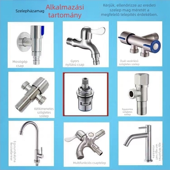 Kerámia szeleptömítő, 304 rozsdamentes acélból készült csaptelehez, gyors nyitás, modell A-1, egyrészes kialakítás, szeleptípus: egyéb