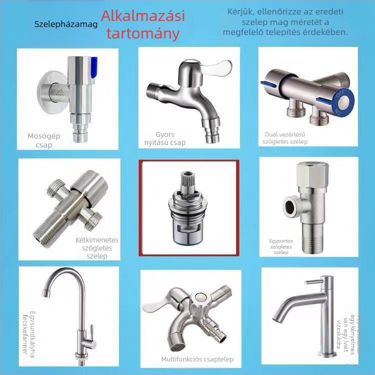 Kerámia szeleptömítő, 304 rozsdamentes acélból készült csaptelehez, gyors nyitás, modell A-1, egyrészes kialakítás, szeleptípus: egyéb