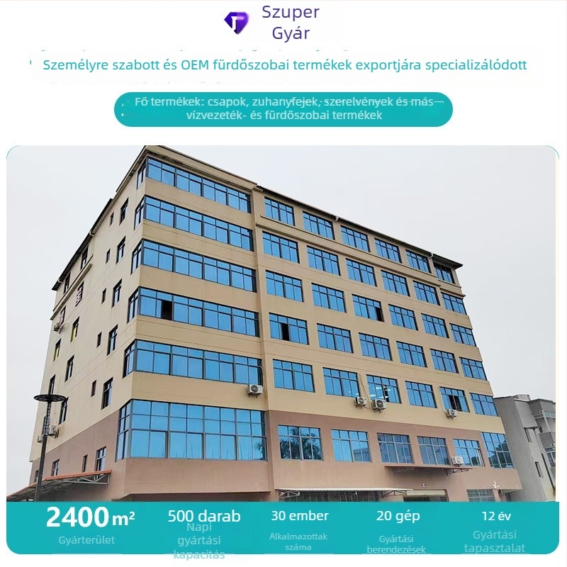 Réz Top Spray zuhanyfej, modell 1017, kör alakú, falba szerelt
