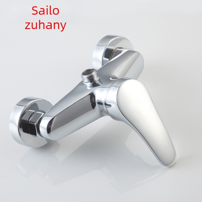Réz zuhanycsaptelep falra szerelt, kettős kapcsolódás, elektroplattolt felület, kerámiapatron