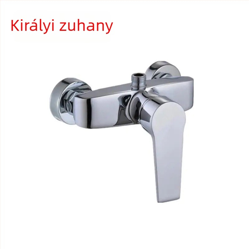Réz zuhanycsaptelep falra szerelt, kettős kapcsolódás, elektroplattolt felület, kerámiapatron