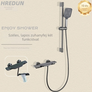 Rejtett zuhanycsaptelekészlet, két funkció, kerámiás szelep, réz test, kefés felület, meleg–hideg keverés, modell LD-23112-1Q, 50°C, 10 bar