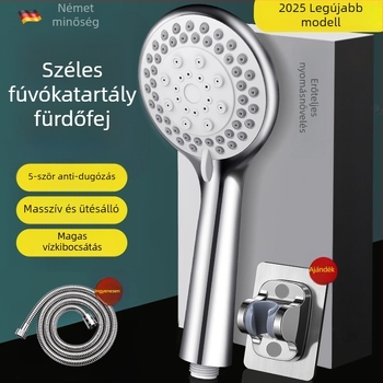 Kézi zuhanyfej rozsdamentes acélból, permetezés, masszázs és esőzuhany funkciókkal – modell 23