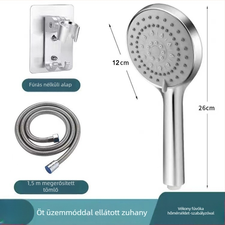 Nyomásnövelt zuhanyfej készlet otthoni fürdőszobához, kézi zuhany öt üzemmóddal