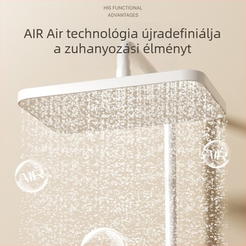 Zuhanykészlet fürdőszobába, réz, digitális kijelző, rejtett szerelés, négyzetes forma, JM-S001