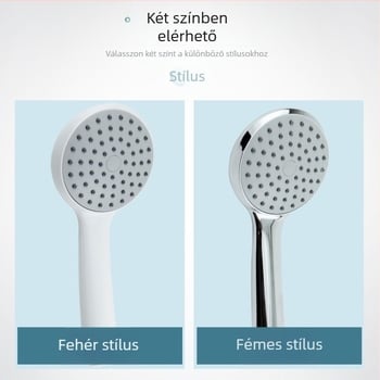 Kézi zuhanyfej fürdőszobába – ABS anyag, esőzuhany funkció, négypontú csatlakozás, kör alakú sugárzás, elektroplatinált felület