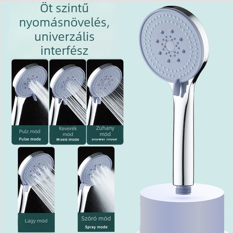 Hans kézben tartható esőzuhanyfej, ABS anyag, nyomásos áramlás és víztakarékos