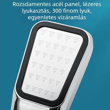 Zuhanyfej – 300 lyukas nyomásos esőzuhany, ABS, négyszögletes, forgatható, modell: 300 lyuk felnyomott