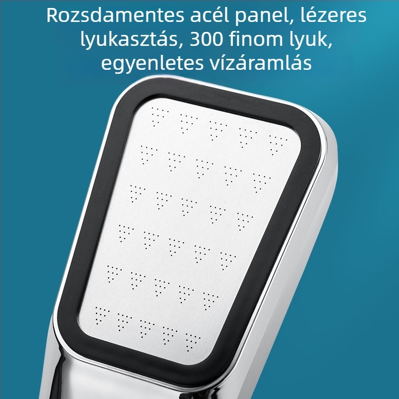 Zuhanyfej – 300 lyukas nyomásos esőzuhany, ABS, négyszögletes, forgatható, modell: 300 lyuk felnyomott