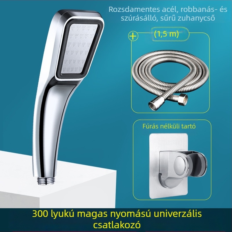 Zuhanyfej – 300 lyukas nyomásos esőzuhany, ABS, négyszögletes, forgatható, modell: 300 lyuk felnyomott