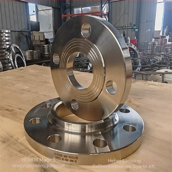 Rozsdamentes acél axiális fülflang nyakkal; csatlakozás: hegesztés; korrózióálló és nagy nyomásnak ellenálló; osztály 1.