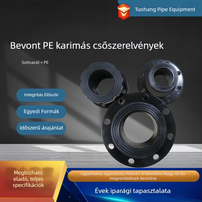 PE elektrofúziós flanincsatlakozók, műanyag bevonatú csövekhez, szénacél