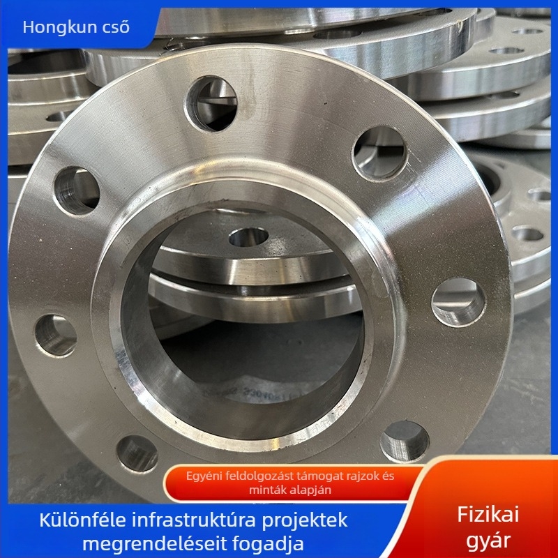 Lapos forrasztott flanš 304 rozsdamentes acélból, axiális típus, csavaros kapcsolattal, Ø100