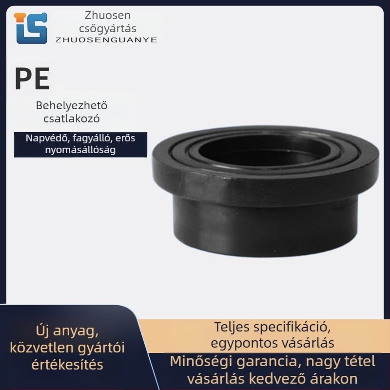PE csőcsatlakozó flan, axiális típus, clamp-kapcsolat, 1. osztály, jó rugalmasság és korrózióállóság, nemzeti szabvány