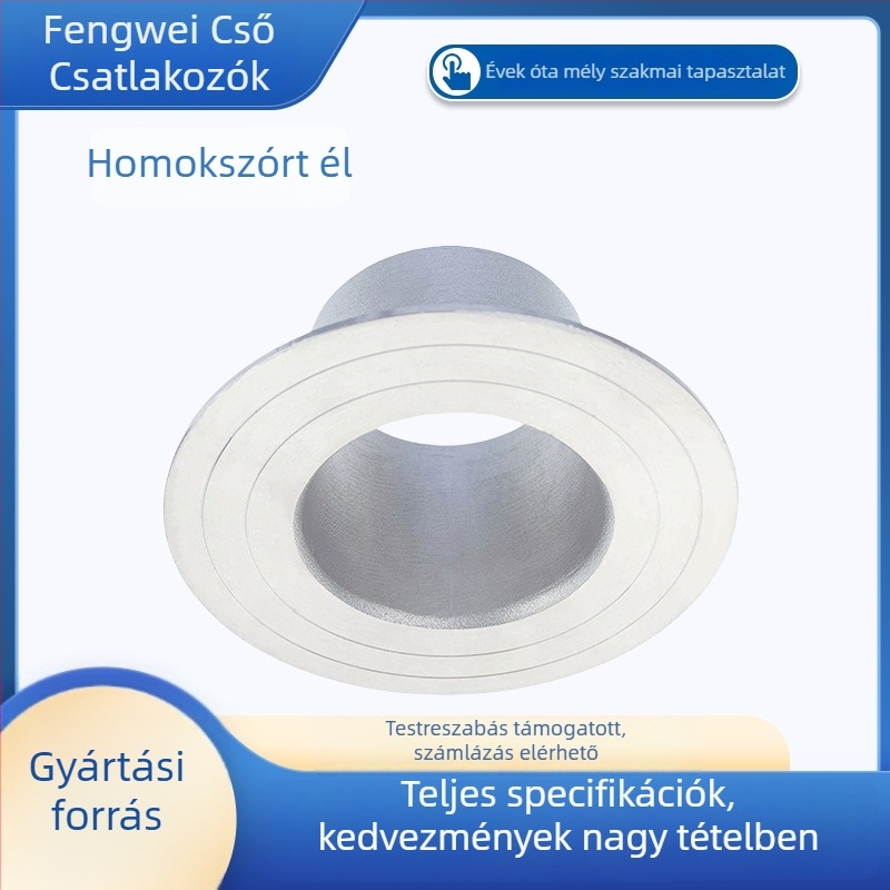 Ipari csőcsatlakozó, hegesztett, 304 rozsdamentes acél, modell Roll Sand Flanging, magas nyomásállóság.