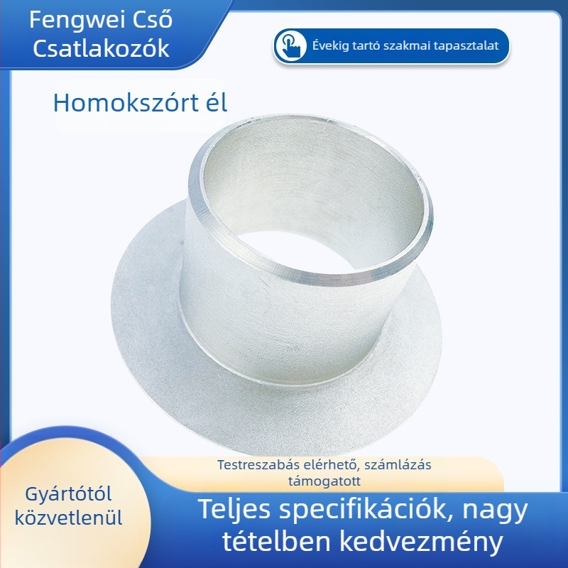 Ipari csőcsatlakozó, hegesztett, 304 rozsdamentes acél, modell Roll Sand Flanging, magas nyomásállóság.