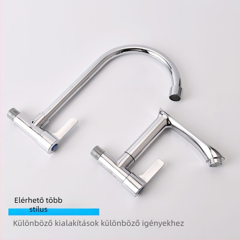 Beépített konyhai mosogató csaptele, egyetlen hideg víz, oldalsó bemenet, kerámiadisk szelep, ABS test, elektroplakált felület