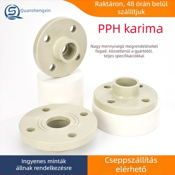 PPH csatlakozóperem, kémiai minőségű, sav- és lúgálló, magas nyomású, sík integrált forróöntött perem