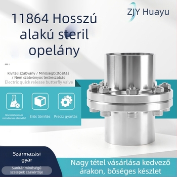 Rozsdamentes acél forrasztott flange, 316L/304, steril, hosszú axiális típus