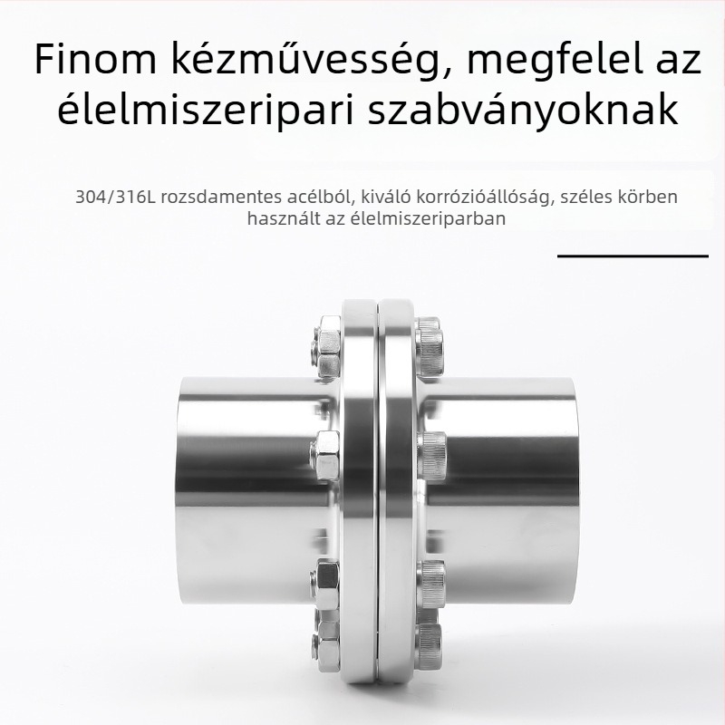 Rozsdamentes acél forrasztott flange, 316L/304, steril, hosszú axiális típus