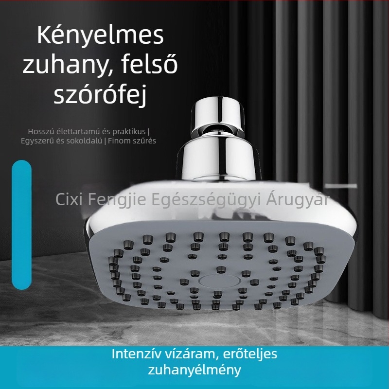 Négyszögletes zuhanyfej fürdőszobához, otthoni használatra, nyomásfokozó, elektroplatírozott felülettel