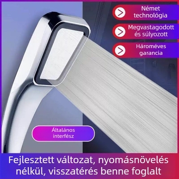 Zuhanykészlet tömlővel – eső és nyomás alatt, hordozható, műanyag, négyzet alakú zuhanyfej, spirálos szerelés
