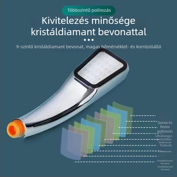 Zuhanykészlet tömlővel – eső és nyomás alatt, hordozható, műanyag, négyzet alakú zuhanyfej, spirálos szerelés